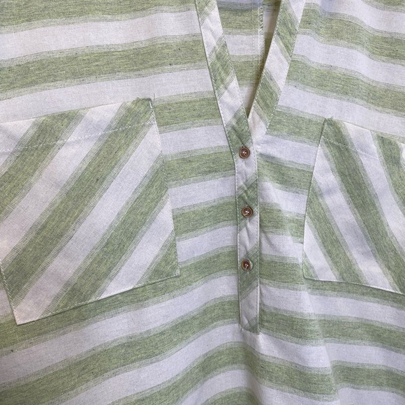 Travelling Chic Boutique green/cream stripe top - Picture 6 of 7